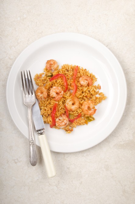 long grain pepper rice with grilled scampi long grain pepper rice with grilled scampi