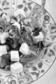mediterranean salad with vegetable and goat cheese on a plate