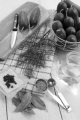 ingredients on a table to perserve pickled gherkin