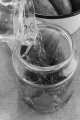 cold water and vinegar mixture is filled in a glass