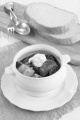 hungarian letcho with sour cream in a bowl