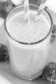 cold strawberry milk shake in a glass