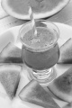 cold and fresh made water melon smothie with straw