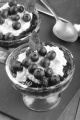 strawberry dessert with fresh blueberries and whipped cream 