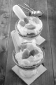 trifle with mousse from a sharon fruit and mint