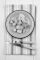 boiled potatoes with grilled chicken fillet cubes and dill