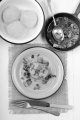 home made potato dumplings with grilled bacon and parsley