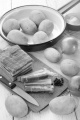 potatoes, fat bacon, onions, fat, salt and pepper to make fried potatoes